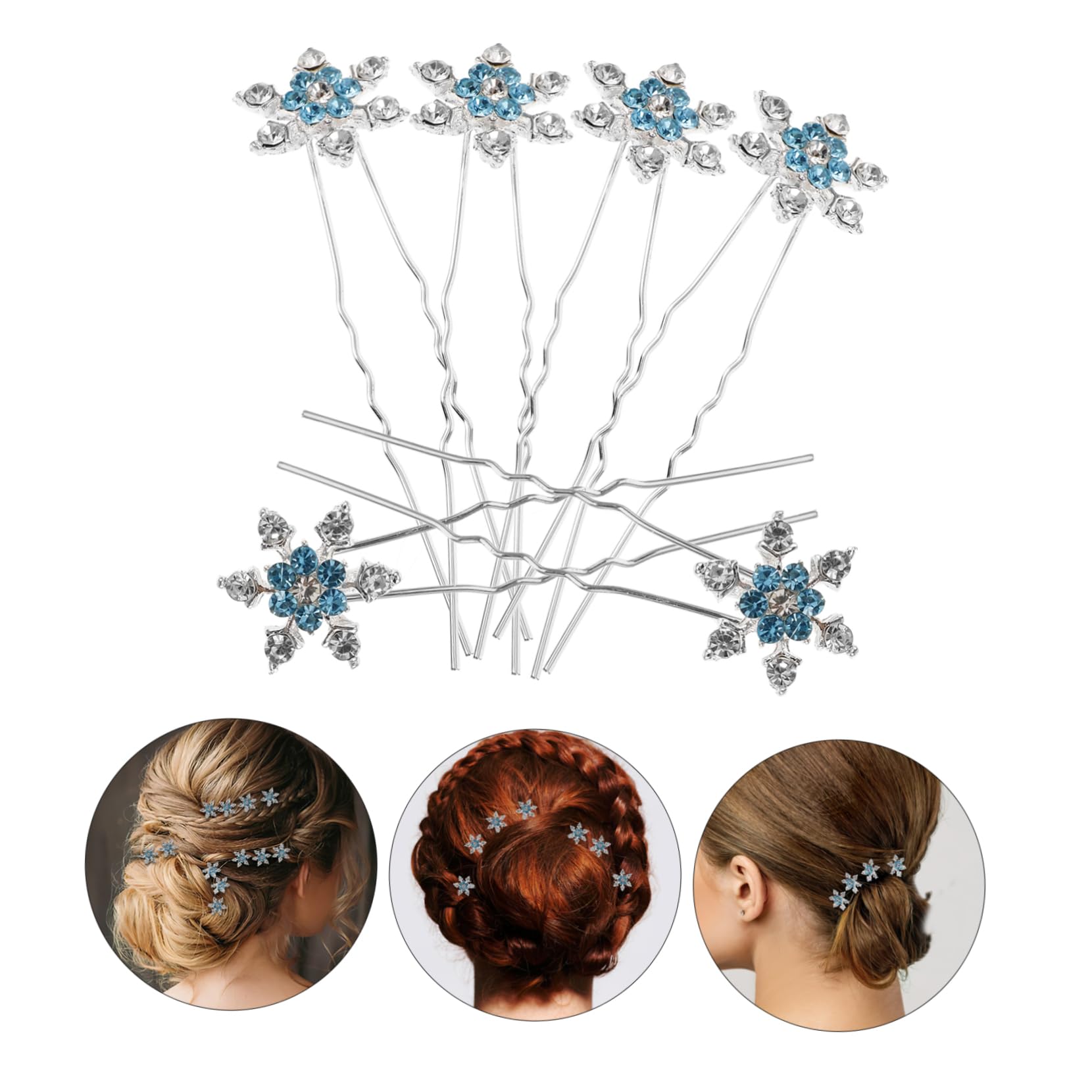 FRCOLOR 36pezzi Fermagli Forma Di Fiocco Di Accessori Per Eleganti e Alla Moda Per Donne e Spose Blu