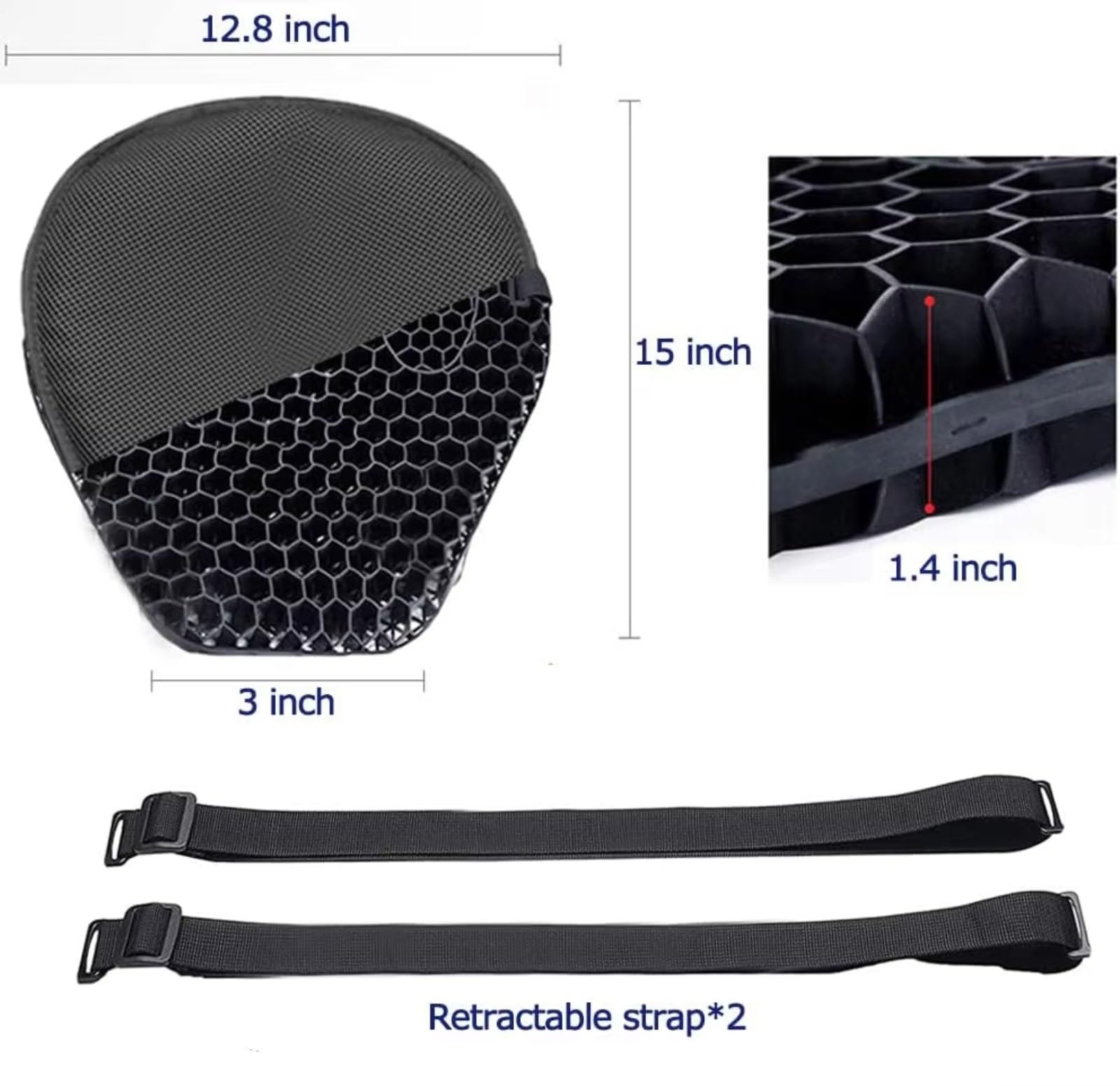 Cuscino Del Sedile In Gel Per Moto Assorbimento Degli Urti Decompressione A Nido D'ape Universale