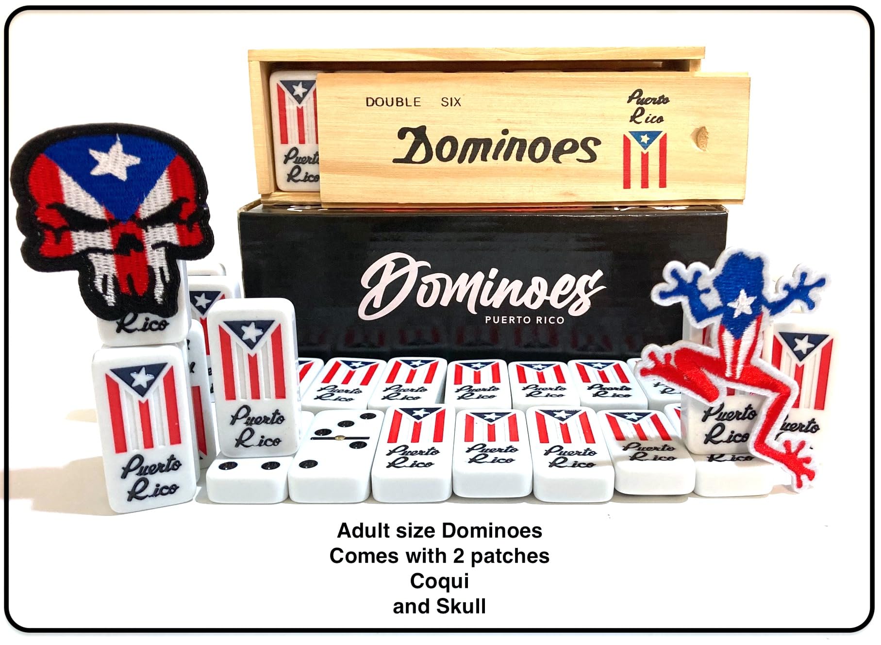 Puerto Rico Dominoes set Gifts Double six Puerto Rican domino set Boricua style comes with PR flag