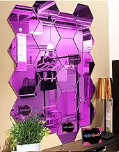 Bikri Kendra Plastic - Hexagon 20 Purple Stickers for Wall, Mirror Decor Sticker, Wall Mirror, Acrylic Stickers, Wall, Hexagonal