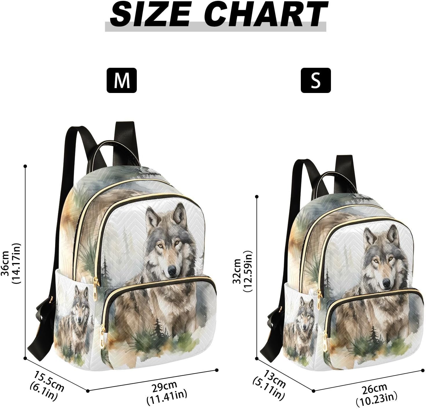 ALAZA Forest Wolf Small Backpack Purse for Women Travel Bag Lightweight Shoulder Bag Fashion Daypack - Image 3