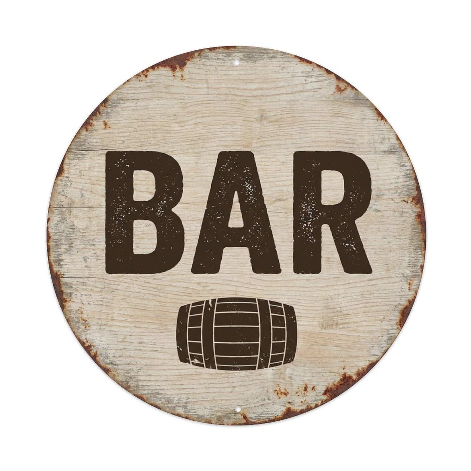 Vintage Beer BAR Hemlock Wood Retro for Pub Vintage Metal Tin Sign Plaque Wall Decor for Cafe, Club Bar, Office, Garden Metal Poster 8x8Inch