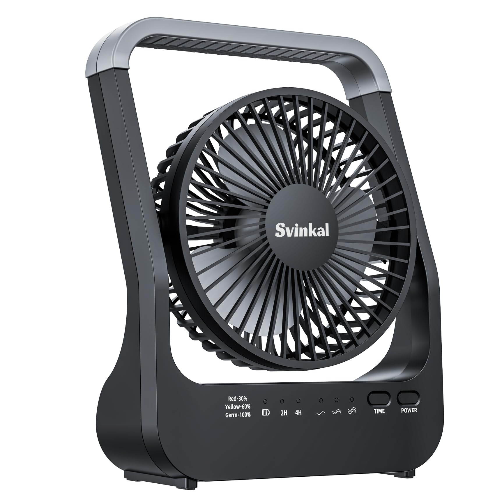 Svinkal Battery Powered Fan, 10000mah Portable Desk Fan with Timer, 3 Speeds, Whisper Quiet, 180° Rotation, Portable Fan for Office, Bedroom, Outdoor, Camping