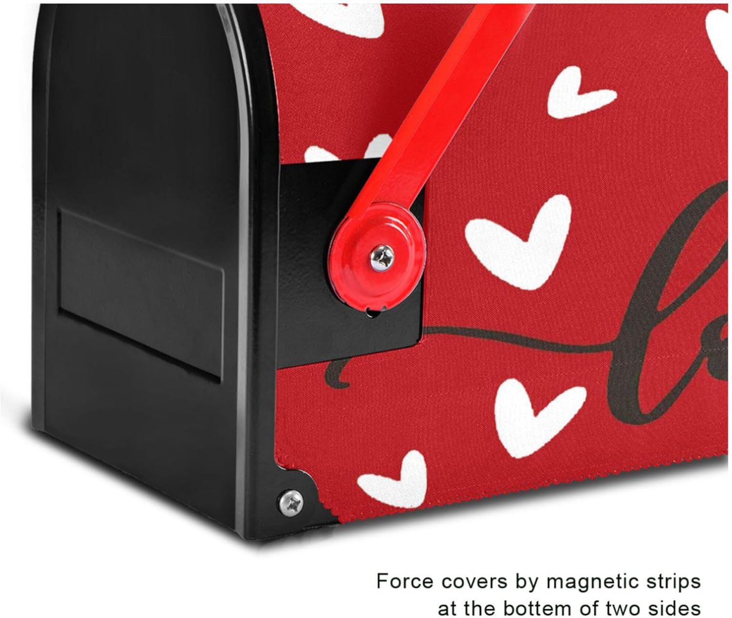 Wamika Happy Valentine's Day Mailbox Cover Standard Size Valentines Day Red Love Heart Magnetic Mailbox Covers Garden Yard Box Cover Holiday Decorations 25" L x 21" W