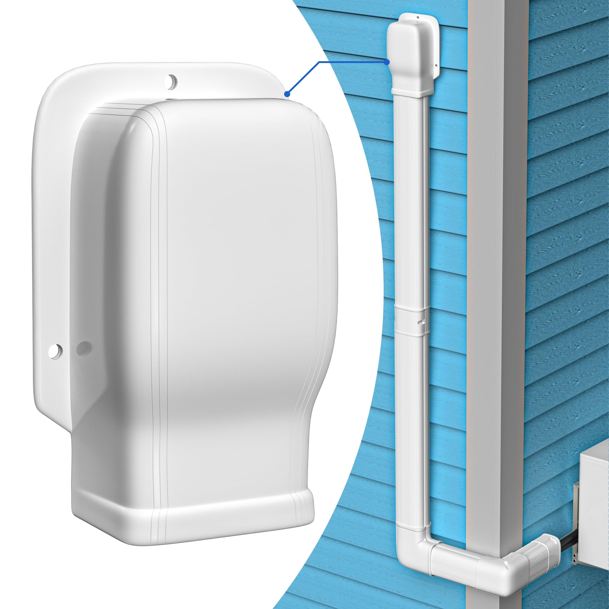 TAKTOPEAK 3" Width Wall Cover, Mini Split Line Set Cover Accessories for Mini Split Air Conditioners, Central AC and Heat Pumps