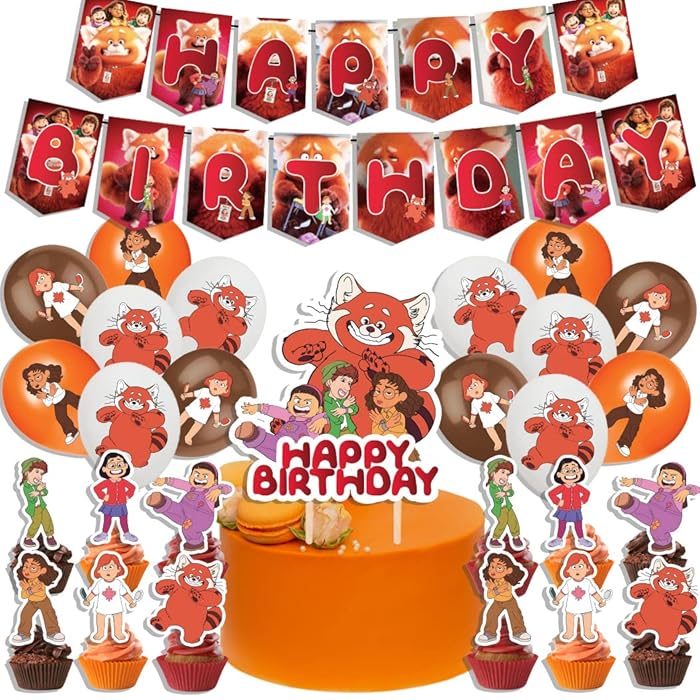 Buy Turning Red Birthday Party Supplies,Cute Panda Party Decorations