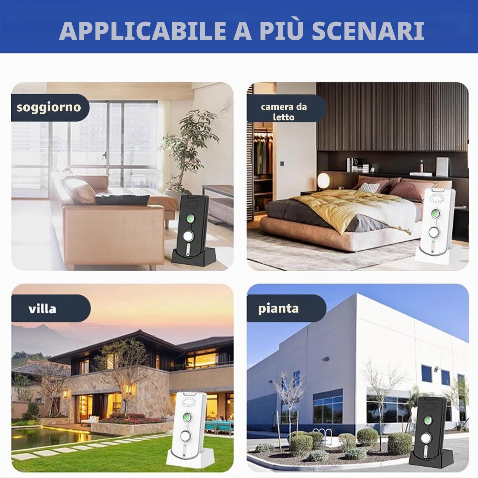 Intercom Wireless per Casa 1000 M VOCE VOCE Attivata Interfono a 2 Vie per Home House Business Room to Room DC5V 1A (WHITE)