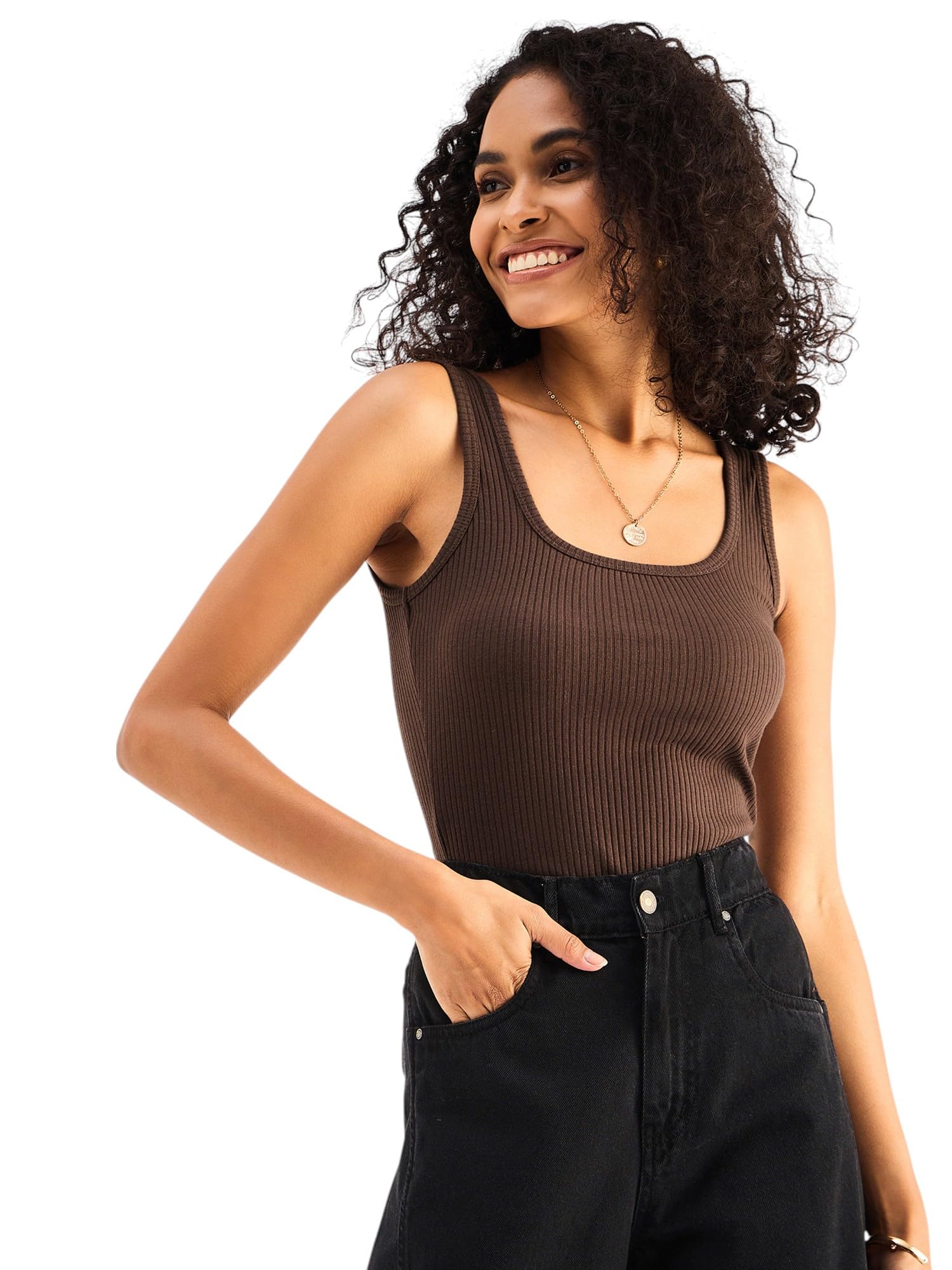 sassafras Women's Solid Comfort Fit Regular Top-picture-11