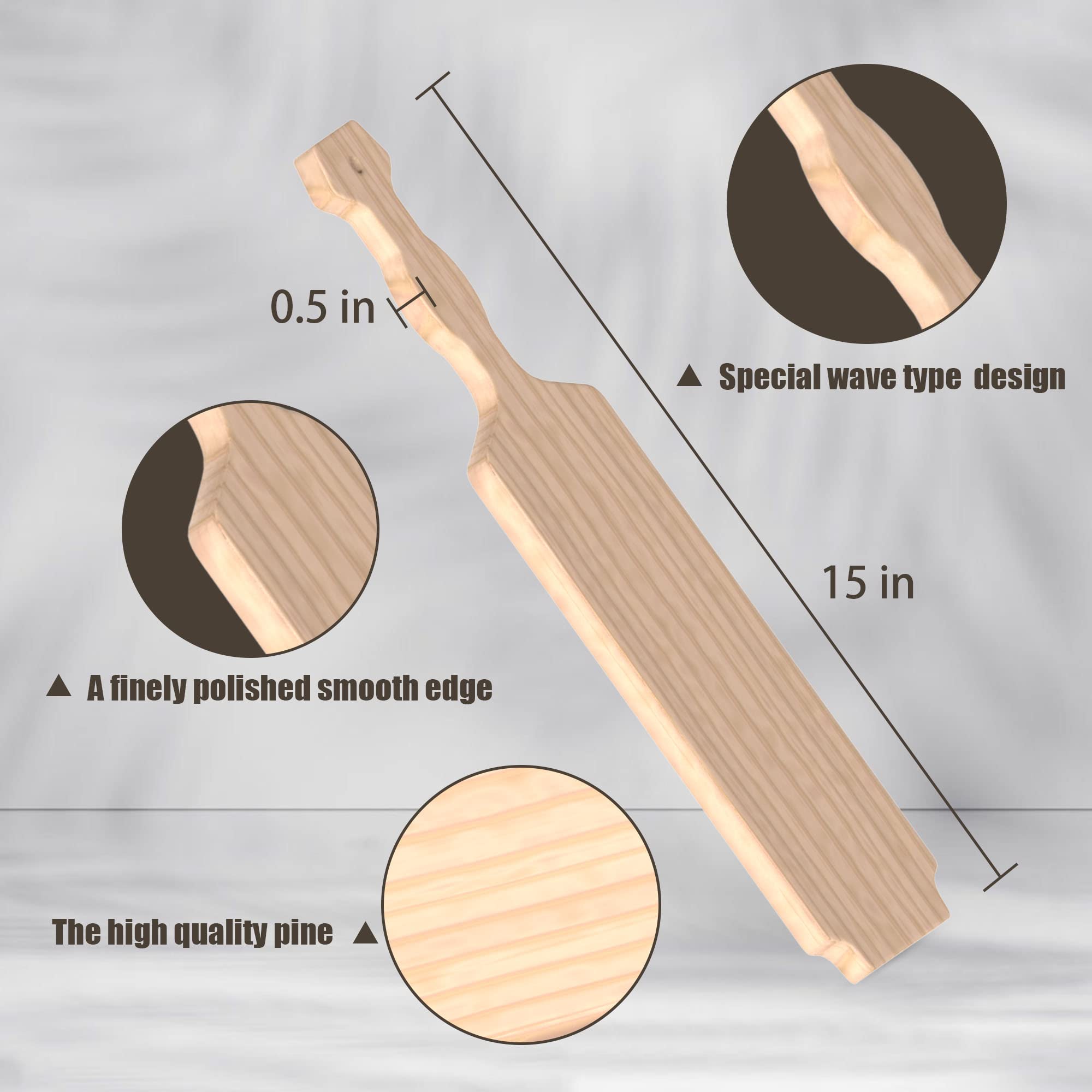 HAPYFMSHI 2 Pieces Sorority Paddle 15 Inch, Unfinished Solid Pine Wooden Paddle, Greek Fraternity Paddle for Drawing,Crafts & Home Decorating
