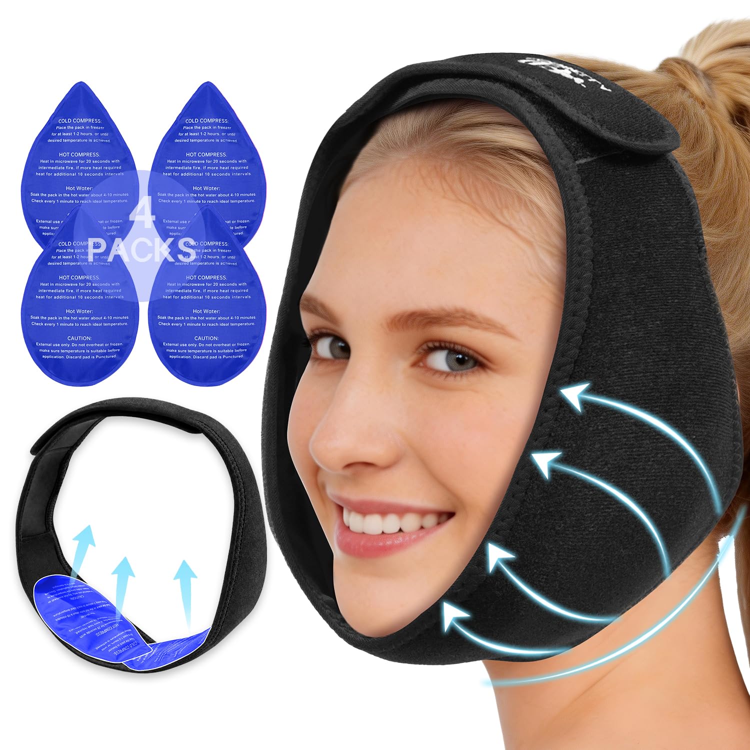 Photo 1 of CONBELLA Wisdom Teeth Ice Pack Head Wrap