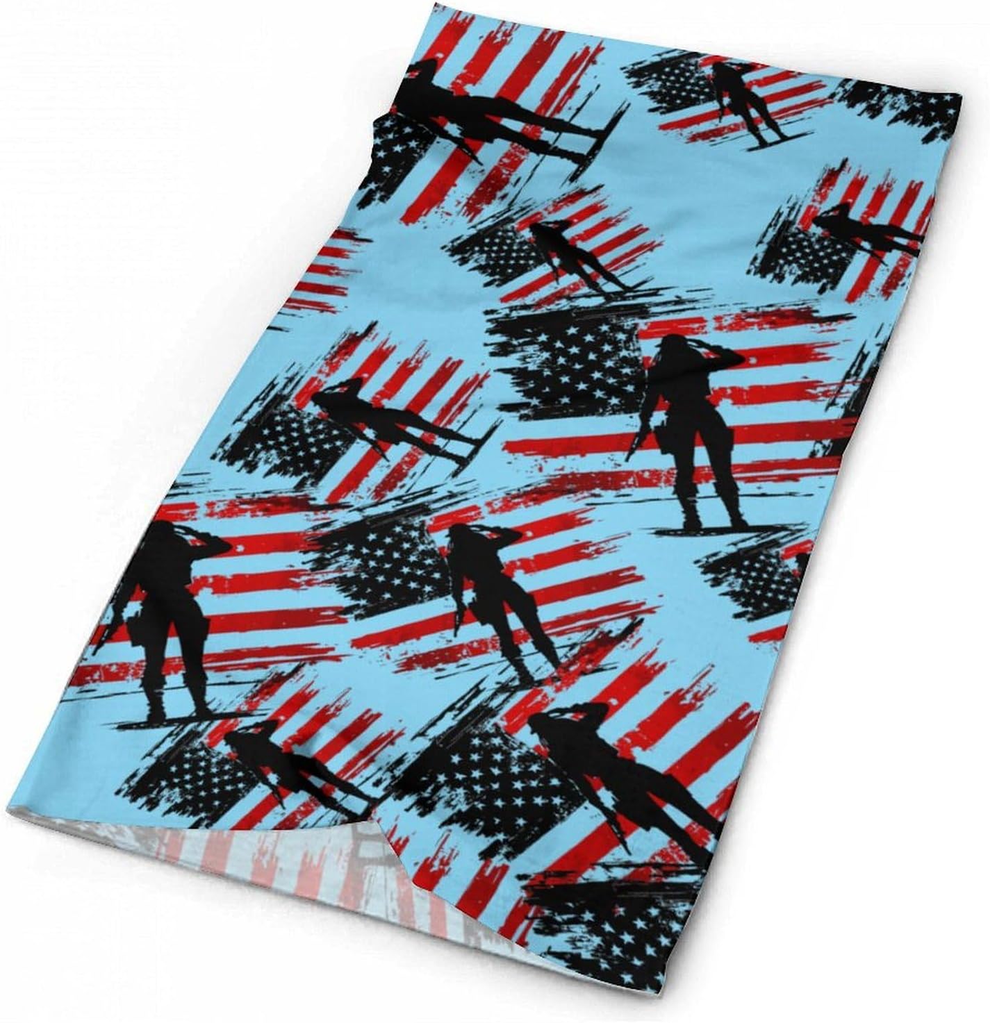 Veterans U.S Flag Salute Face Cover Neck Gaiters for Men Women Sun Protection Mask Scarf Hiking Bandana