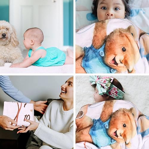 Miniatura 6 de Teddy-Bear - Manta de hitos para bebé, 40 x 50 pulgadas, manta de franela suave para bebé, manta de hito mensual para bebé, manta de baby shower,