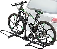 Xcar Foldable Platform Bike Rack for 2 E-Bikes & Fat Tires Up to 5" - 140lbs Capacity Hitch Mount for SUV Truck RV 2" Receiver