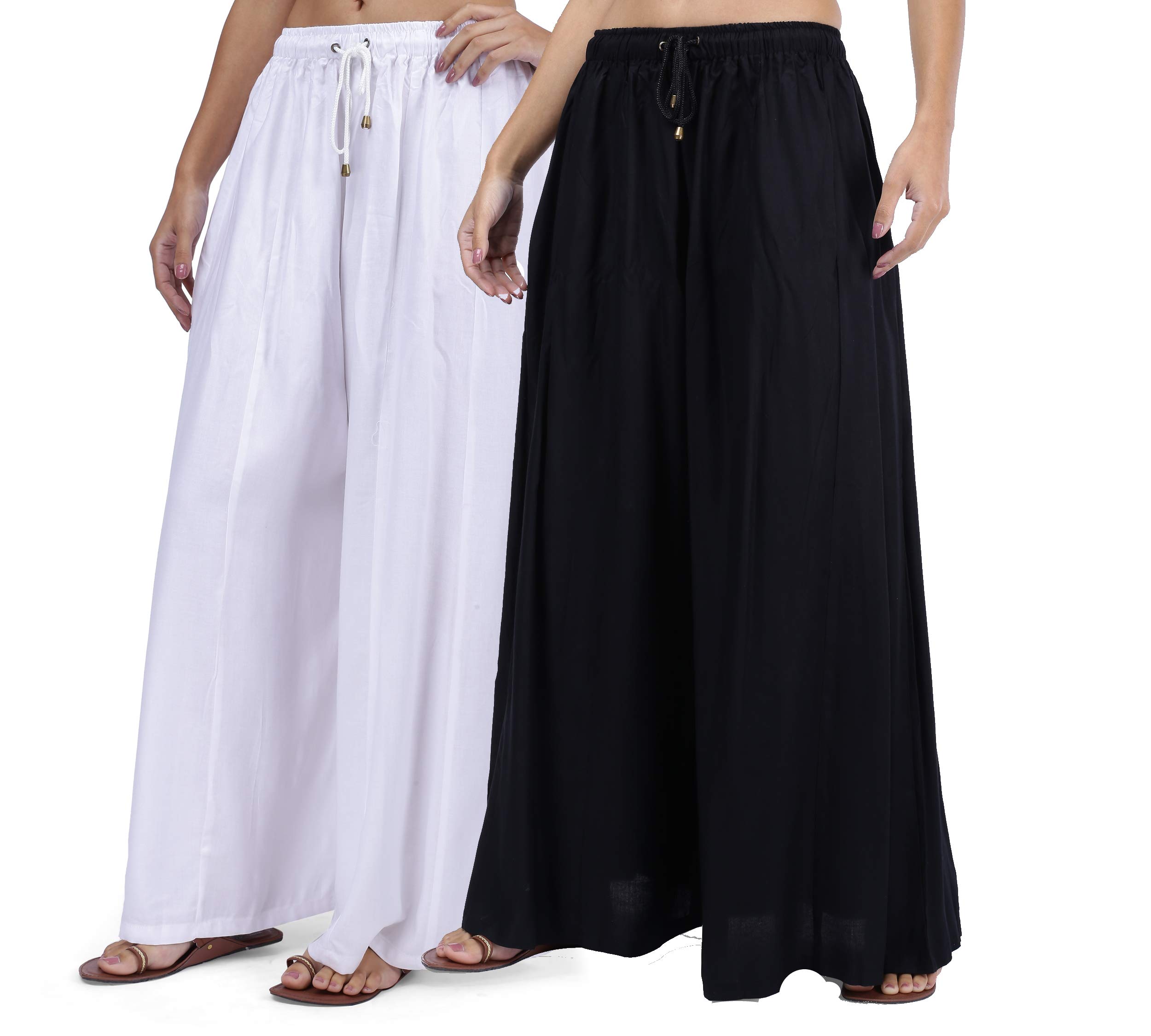 3wish Rayon Flared Palazzo Pants Loose-fit Trousers for Women (from Ayesha Creations)