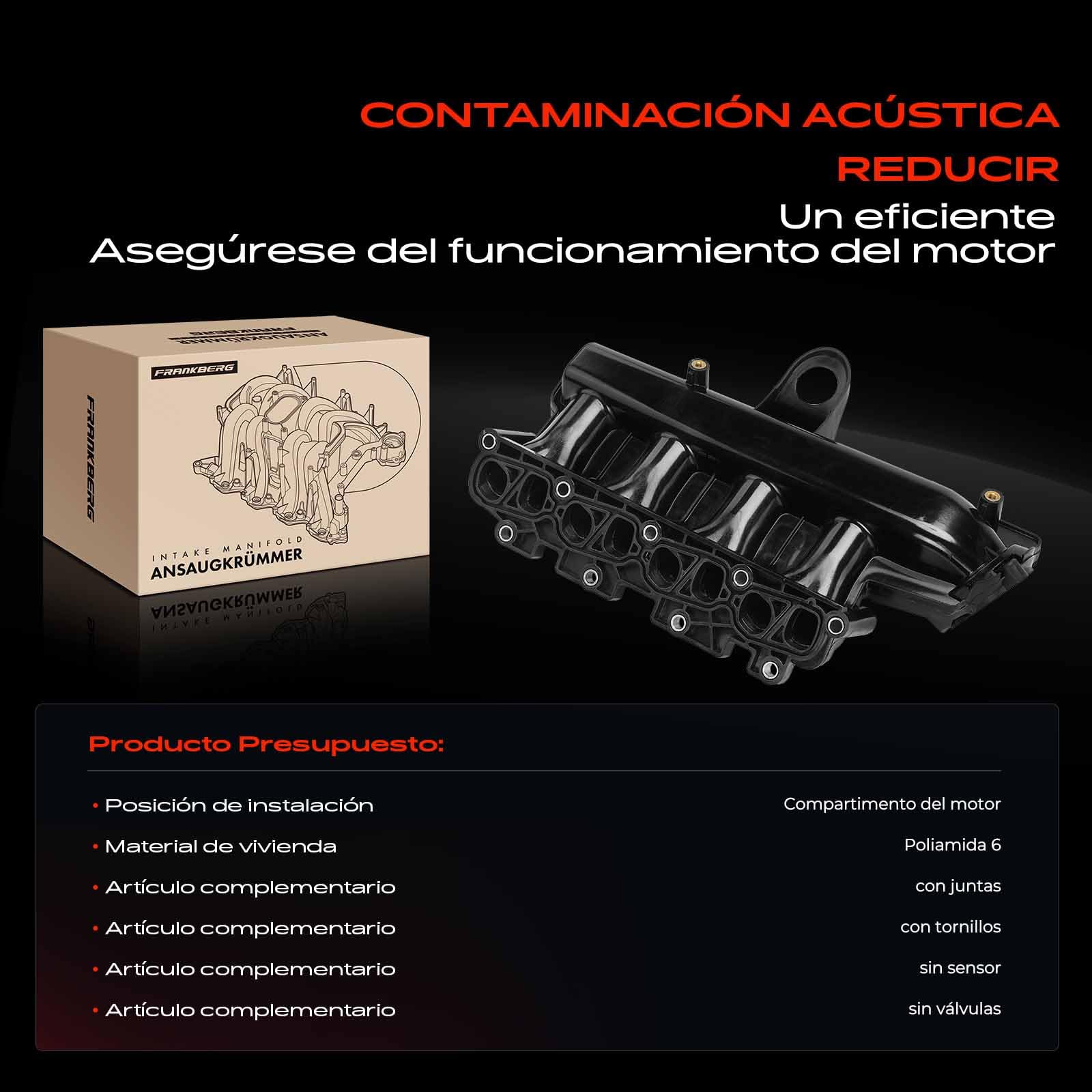 Frankberg Colector de admisión Tubo de admisión Compatible con Corsa D S07 1.3 CDTi Corsa C X01 1.3 CDTi Tigra Twintop X04 1.3 CDTi Agila (A) H00 1.3 CDTi Grande Punto 199 1.3 D MultiJet 55207034