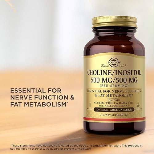 Miniatura 8 de Solgar Colinainositol 500 mg500 mg 100 cápsulas vegetales paquete de 2 metabolismo energético salud hepática función cerebral y nerviosa sin OMG