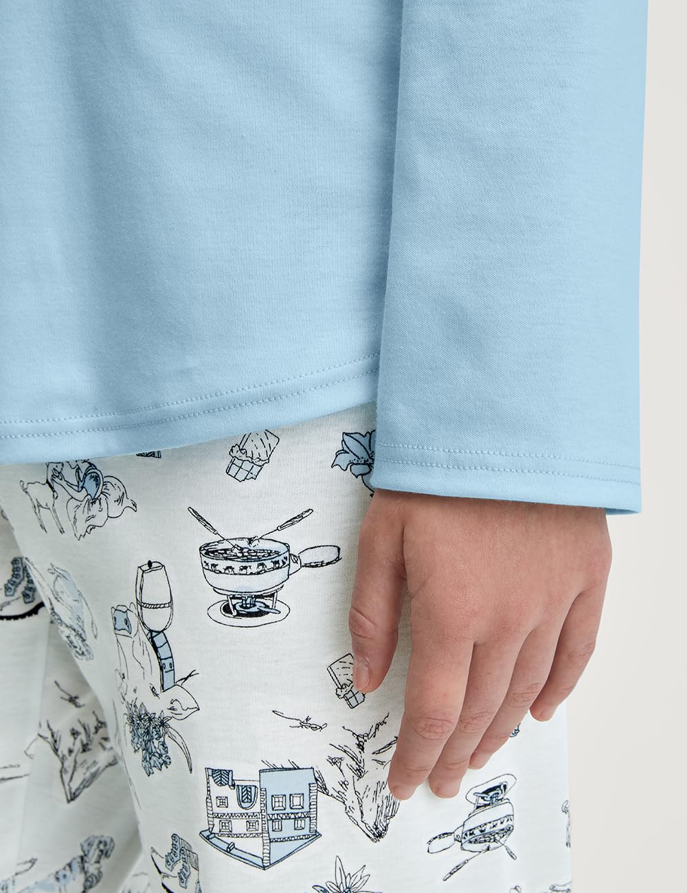 Calida Coastal Dreams Pyjama, lang Damen, aus 100% Baumwolle