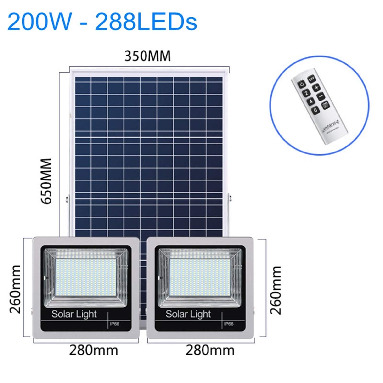 Luce di inondazione solare all'aperto, protezione ambientale e nessuna radiazione IP66 impermeabile solare sicurezza Ligh con telecomando