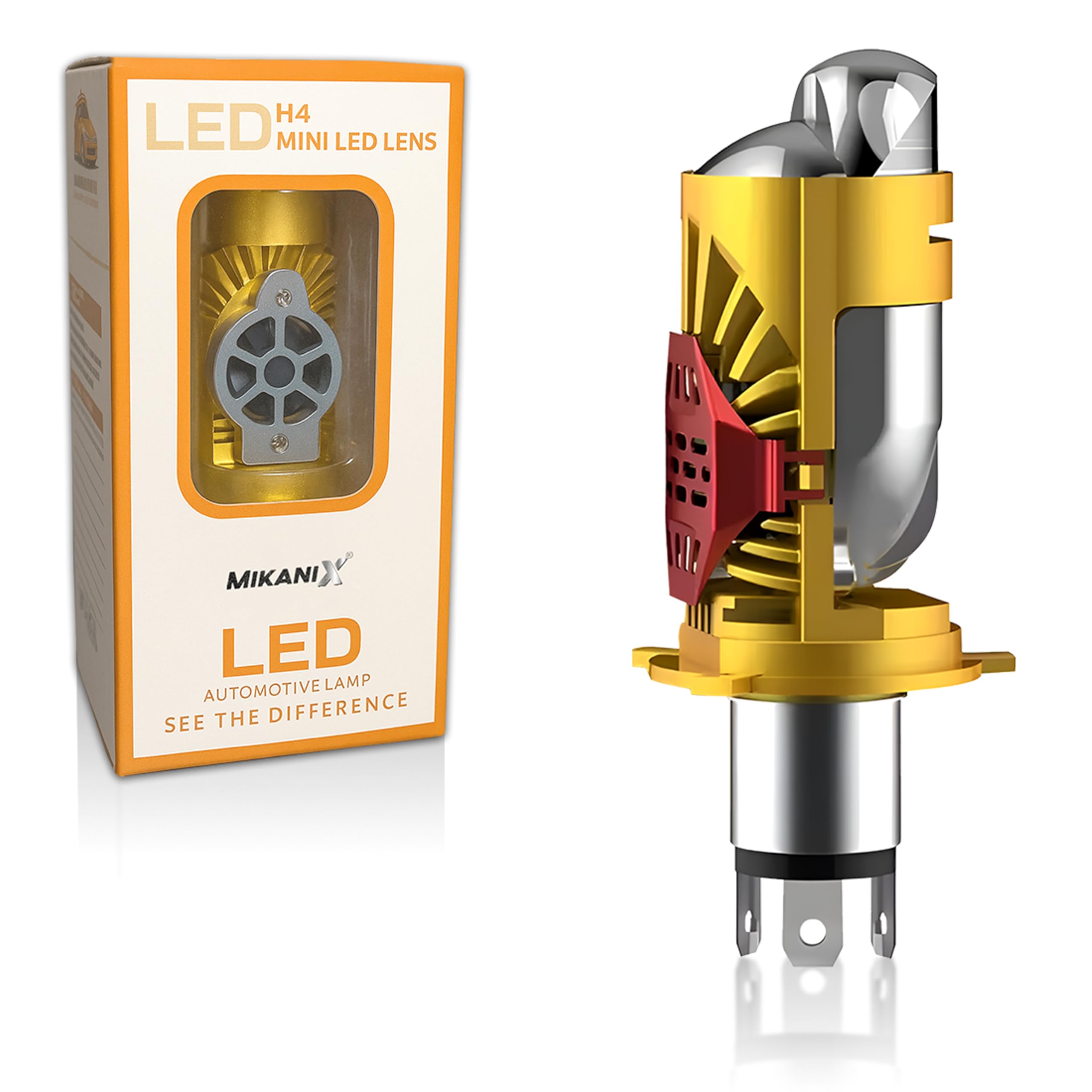 OBEROI'S TRADERS Ultra Bright Led Headlight Bulb/Headlamp Projector With HD Condenser Lens | High & Low Beam | Universal for Bikes & Scooty (Pack of 1)