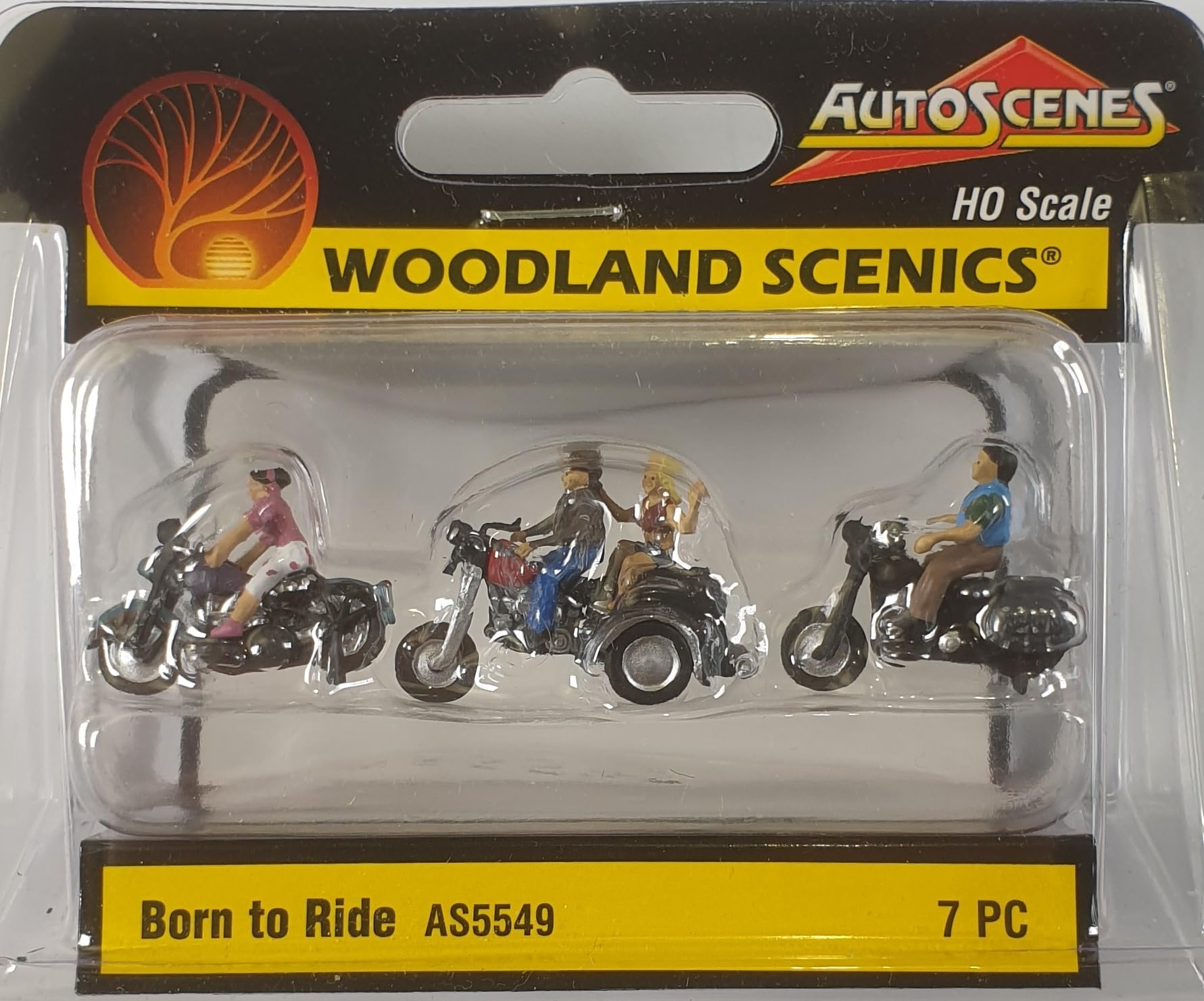 Woodland Scenics AS5549 Motorcyclist Motorcycle Trike Chopper Figures Track H0 HO 1:87