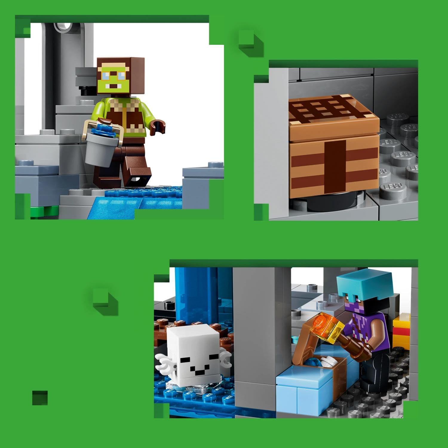 LEGO Minecraft Ghast-Station - Spielzeug mit 8 Figuren inkl. 2 Skelette und 4 Ghasts mit Zubehör - Zimmerdeko für Kinder - Gaming-Geschenk für Jungen, Mädchen und Fans ab 9 Jahren - 21597