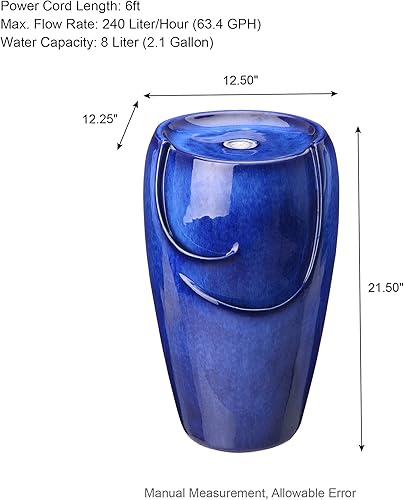 Miniatura 4 de Glitzhome - Fuente de agua con luz LED para exteriores