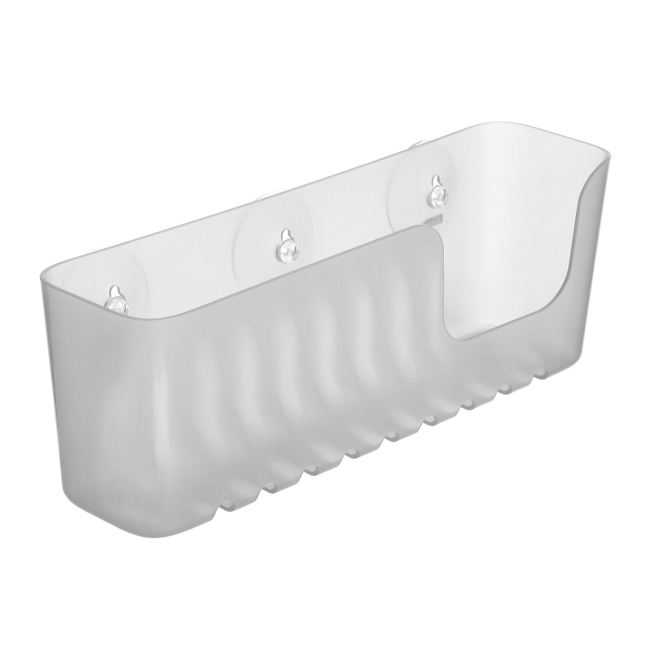 TATAY Mensola Bagno Senza Foratura Rettangolare | Incluse Ventose | Supporta 2,5 kg | Polipropilene Resistente all’Umidità | Misura Grande | 30 x 8,5 x 11 cm – Modello Standard – Glacé