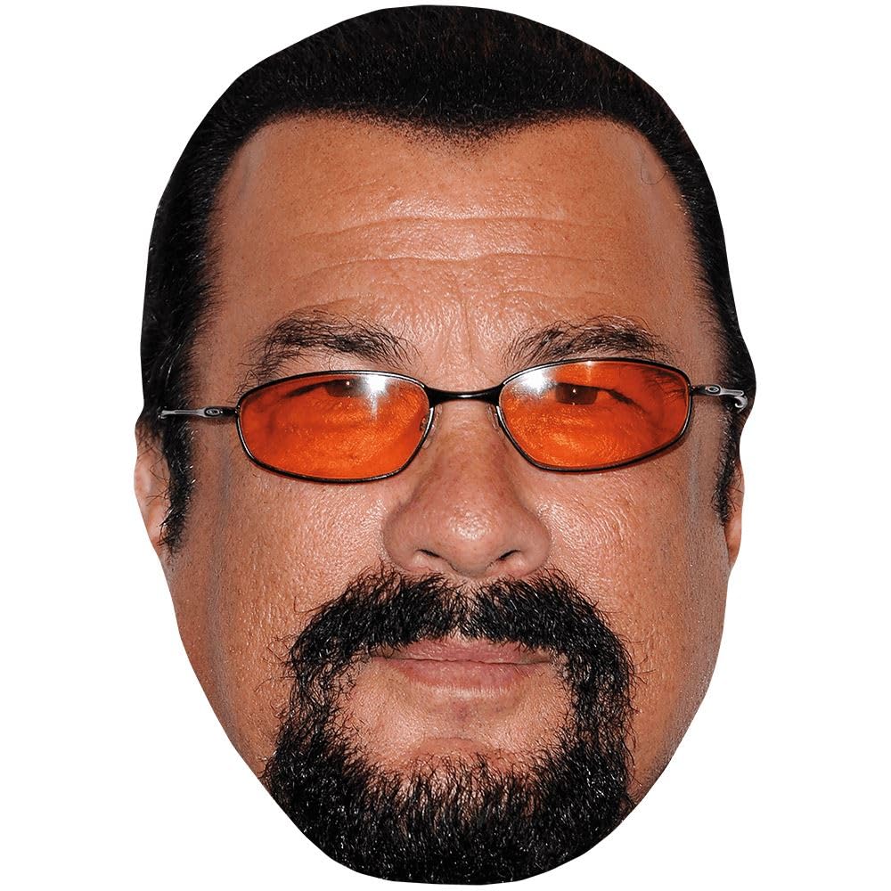 Celebrity Cutouts Lifelike Steven Seagal (Glasses) Celebrity Mask, Flat Card Face, Fancy Dress Mask