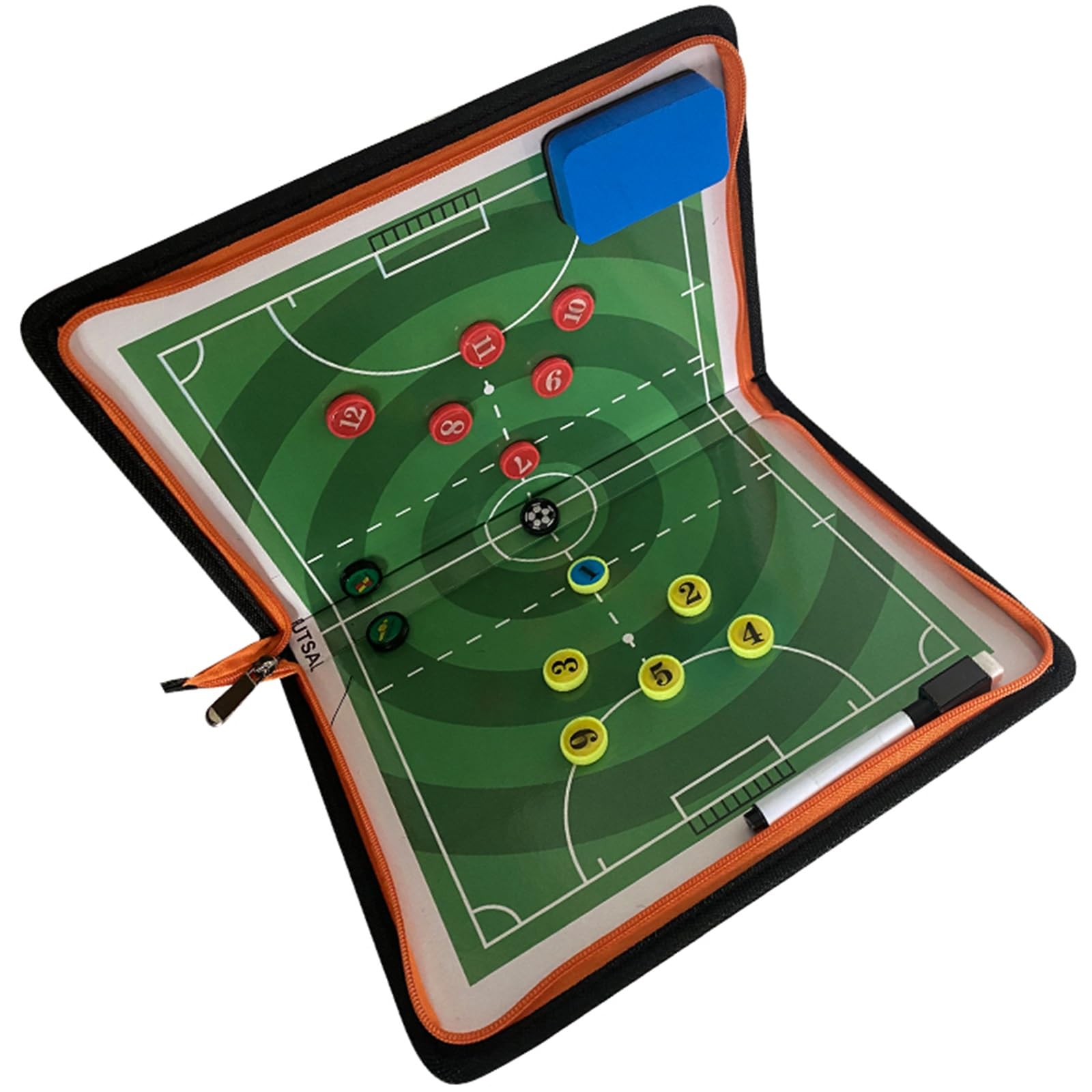 Tableau tactique football magnétique portable fermeture éclair housse PU entraîneur