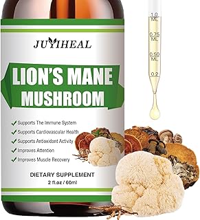 Lions Mane Liquid - Brain Support, Energy, Memory & Focus - Sugar & Alcohol-Free Lions Mane Supplement - 2 Fl OZ, 2 Month Supply
