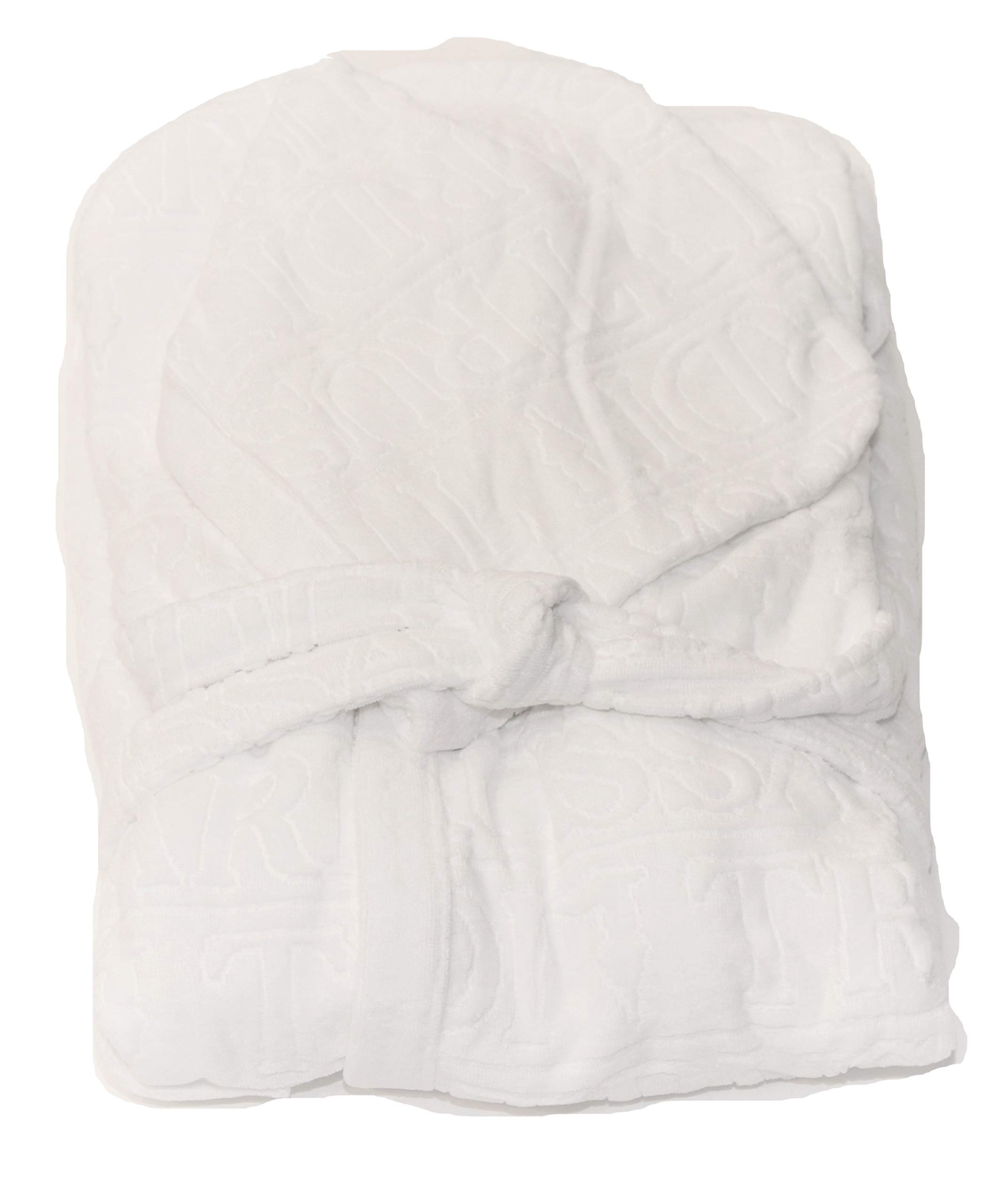 Trussardi Accappatoio Unisex con Cappuccio in Pura Spugna cimata Home Linen Art Overlogo (White 001, S/M)