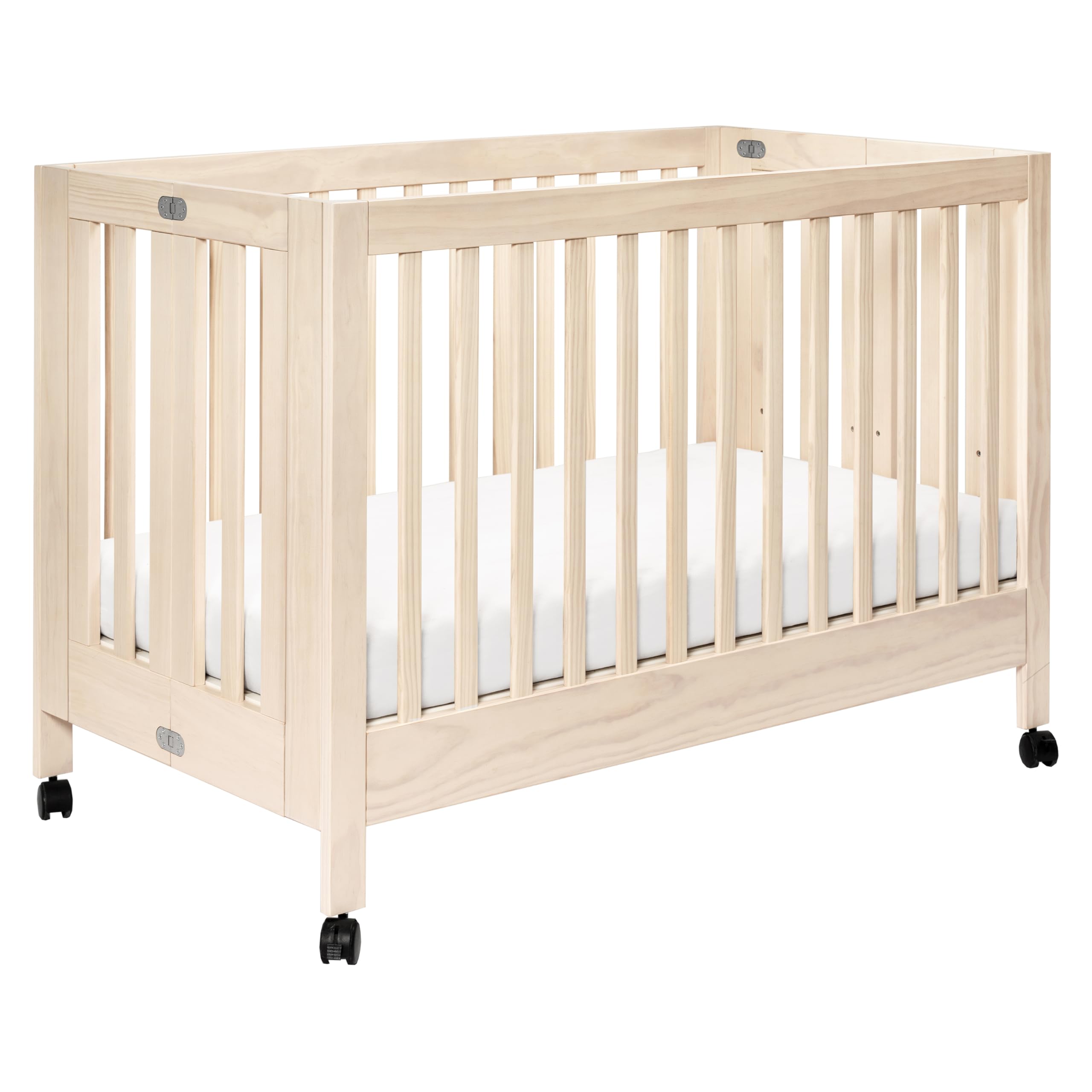 Photo 1 of ***FACTORY SEALED***   ***TRUCK/TRAILER PICKUP ONLY***  Babyletto Maki Full-Size 2-in-1 Portable Folding Crib with Toddler Bed Conversion Kit in Washed Natural, Greenguard Gold Certified