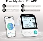 Blood Pressure Monitor for Home Use: Easy@Home Bluetooth BP Cuff with Free MyHeartPal App, Smart Digital Machine for Long-Term Trend Tracking, Large Backlit Display, EBP-20T