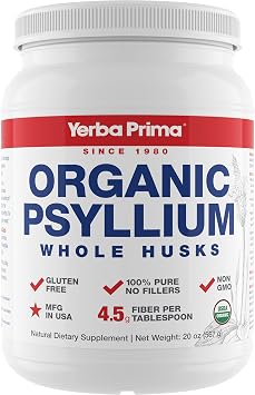 مقشر Yerba Prima Organic Psyllium Whole Colon Cleanser - 20 أونصة - مكمل الألياف الغذائية اليومية الطبيعية 20 أوقية ، منظف القولون ، الانتظام & amp؛ دعم تنظيف السموم ، خال من الغلوتين ، غير الكائنات المعدلة وراثيًا ، نباتي