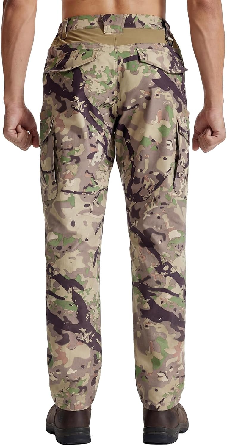 LOOGU Men's Water Resistant Tactical Pants, Ripstop Cargo Pants with 8 Pockets Hiking Work Outdoor - Image 2