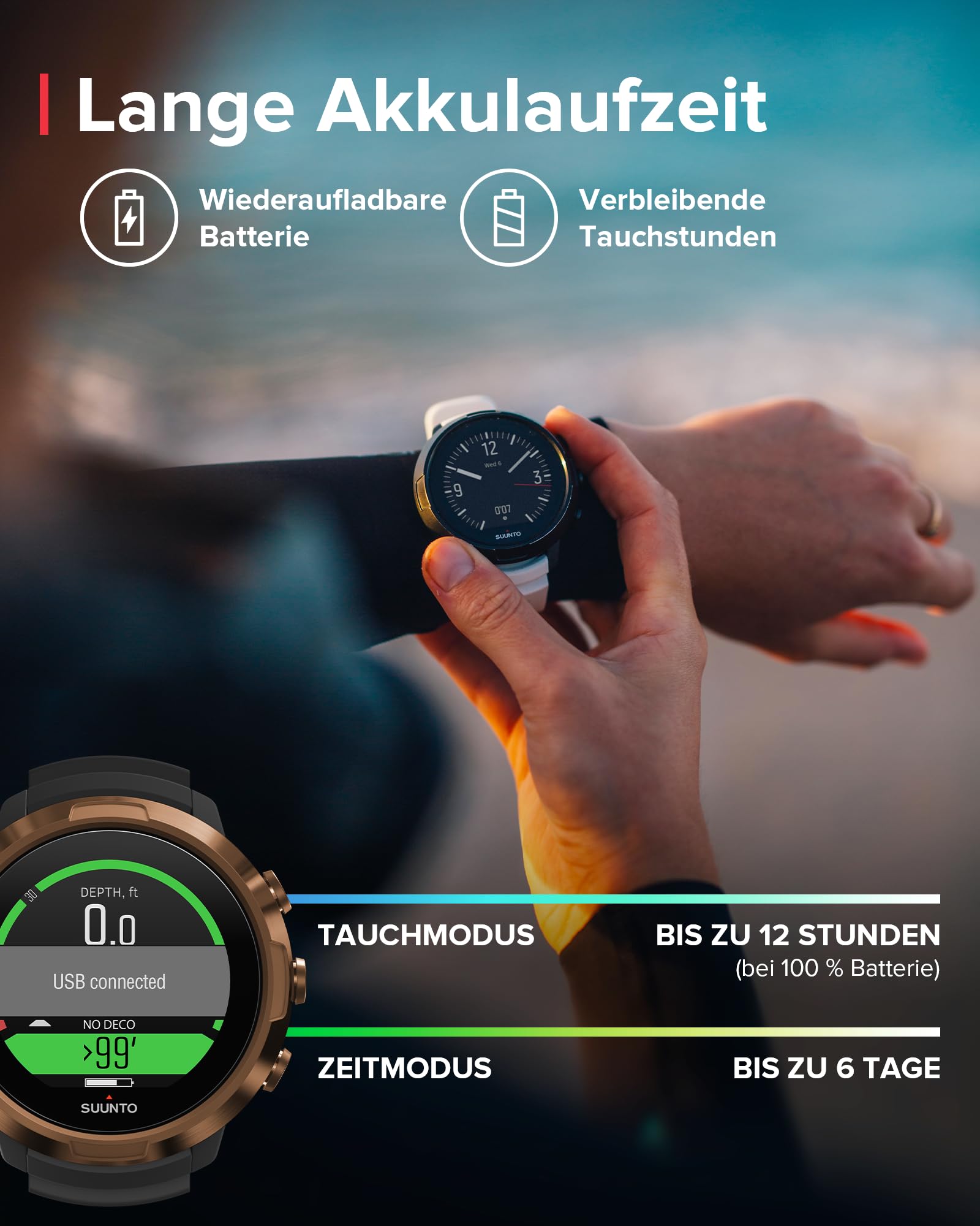 SUUNTO Dive D5 Tauchcomputer, Copper