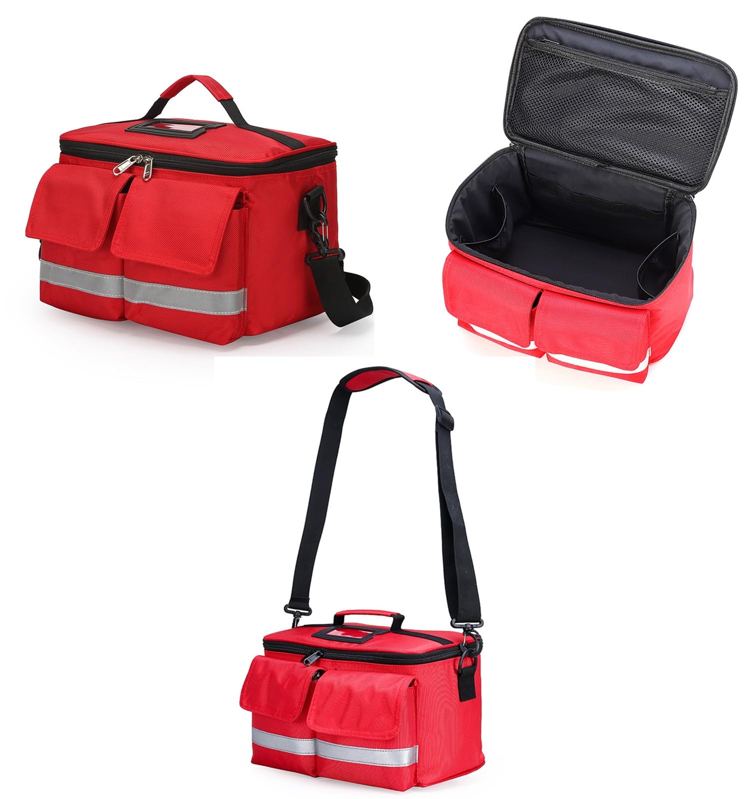 Mochila Profesional De Primeros Auxilios Vacía, Bolsa Médica Táctica con Reflectante, Mochila Médica De Primeros Auxilios De Gran Capacidad para Camping, Senderismo,Paciente,Trabajo,Hogar A