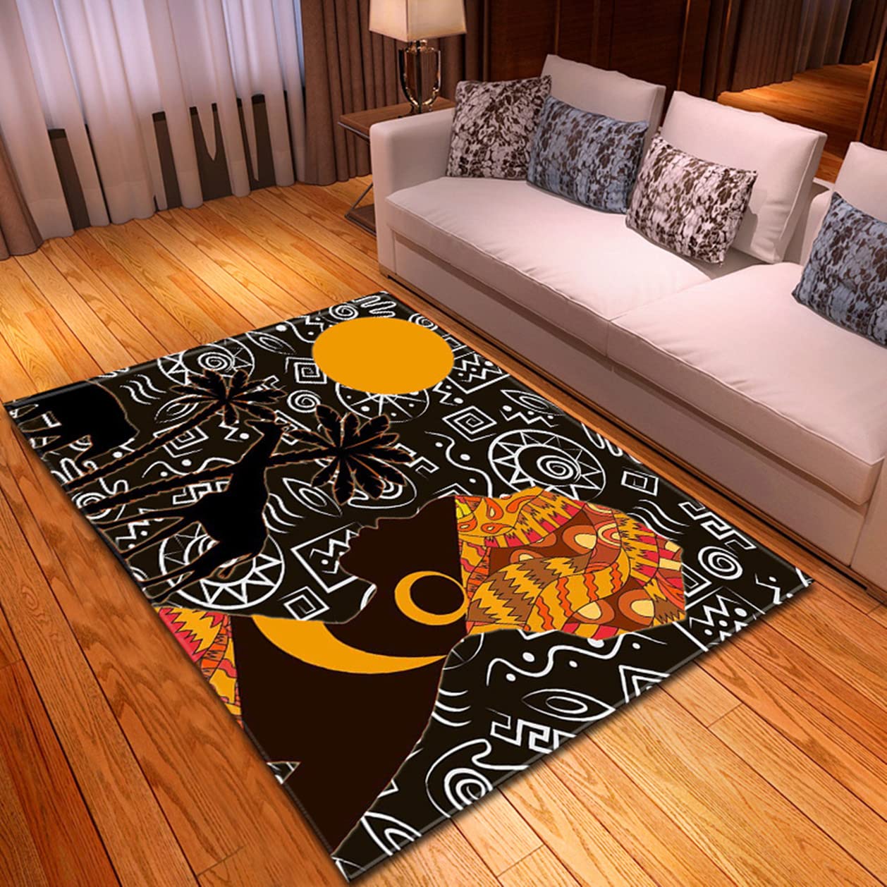 Tapis de chambre ethnique marron pour créer un coin yoga cosy