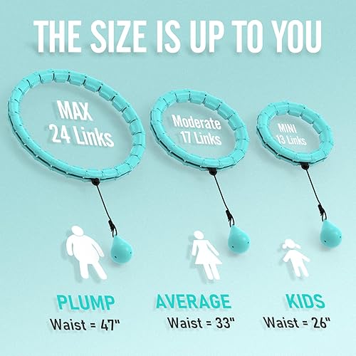 Miniatura 3 de JKSHMYT Weighted Hula Circle Hoops for Adults Weight Loss, Infinity Fitness Hoop Plus Size 47 Inch, 24 Detachable Links, Exercise Hoop Suitable for