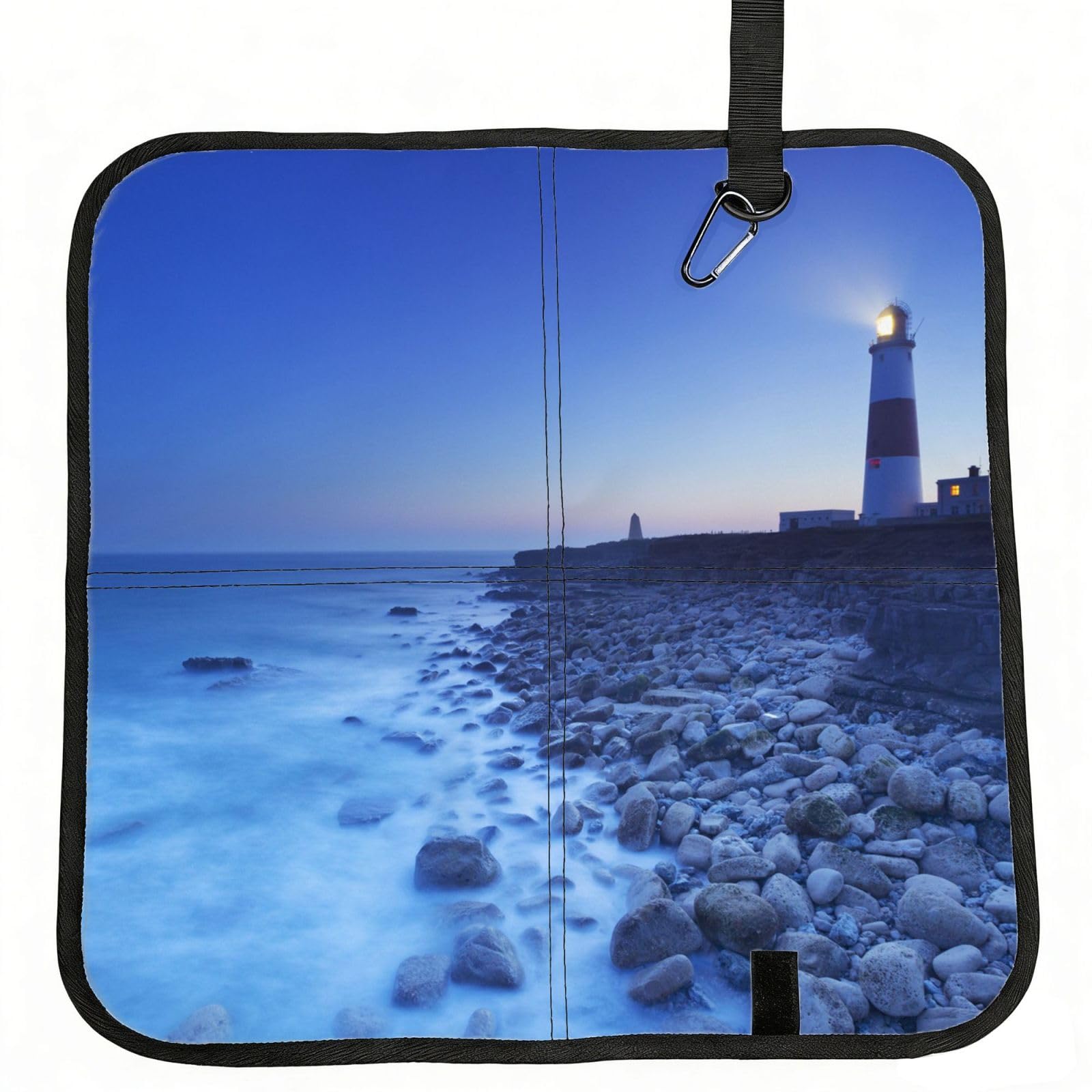 ERCgad The Seaside Lighthouse Print Foldable Seat Cushion Portable Chair Pad Lightweight Travel Outdoor Office Home