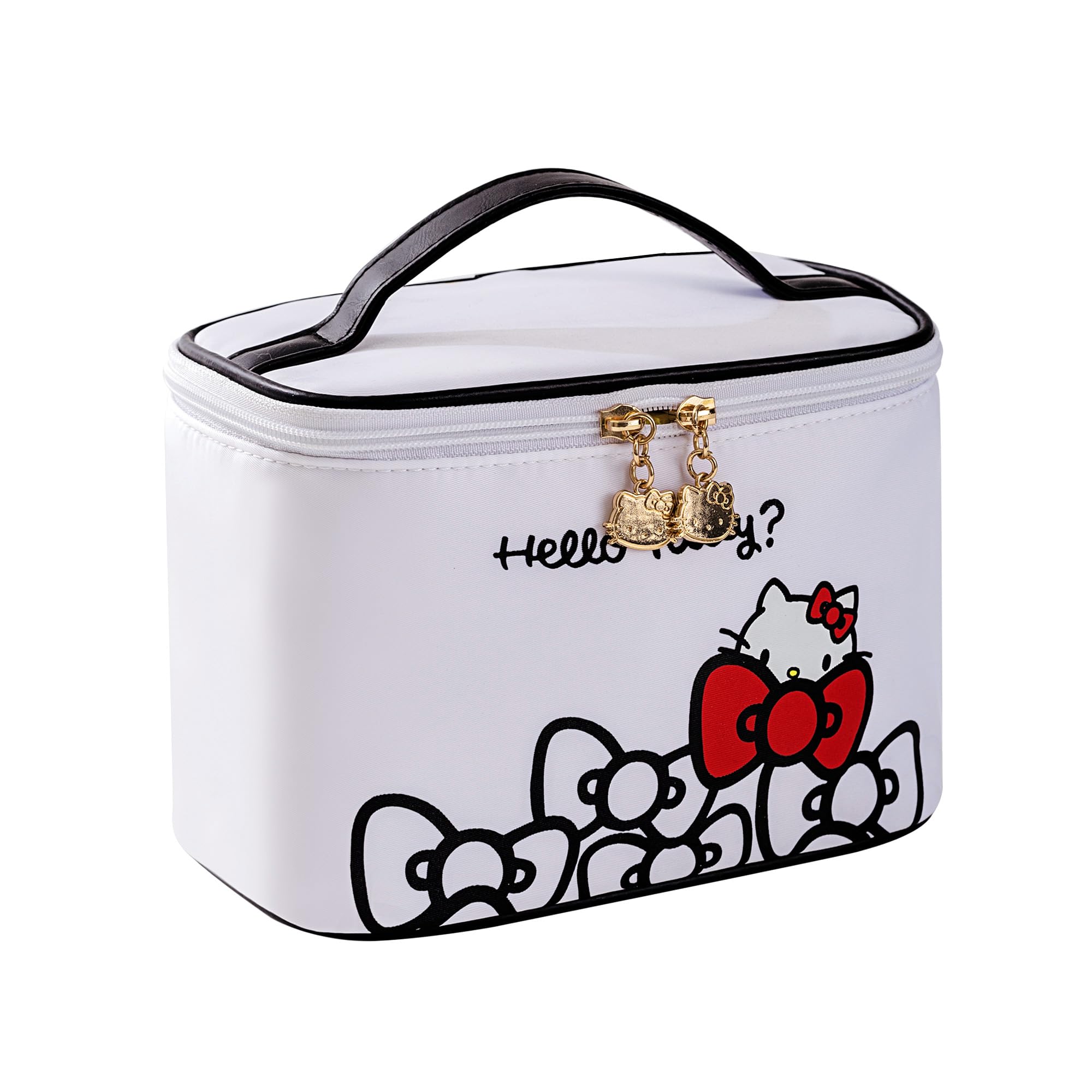 AmBealla Makeup Bag Large Waterproof Cosmetic Bags with Makeup Brush Holder, Cute Printed Makeup Organizer for Women Traveling,Portable Toiletry Bag