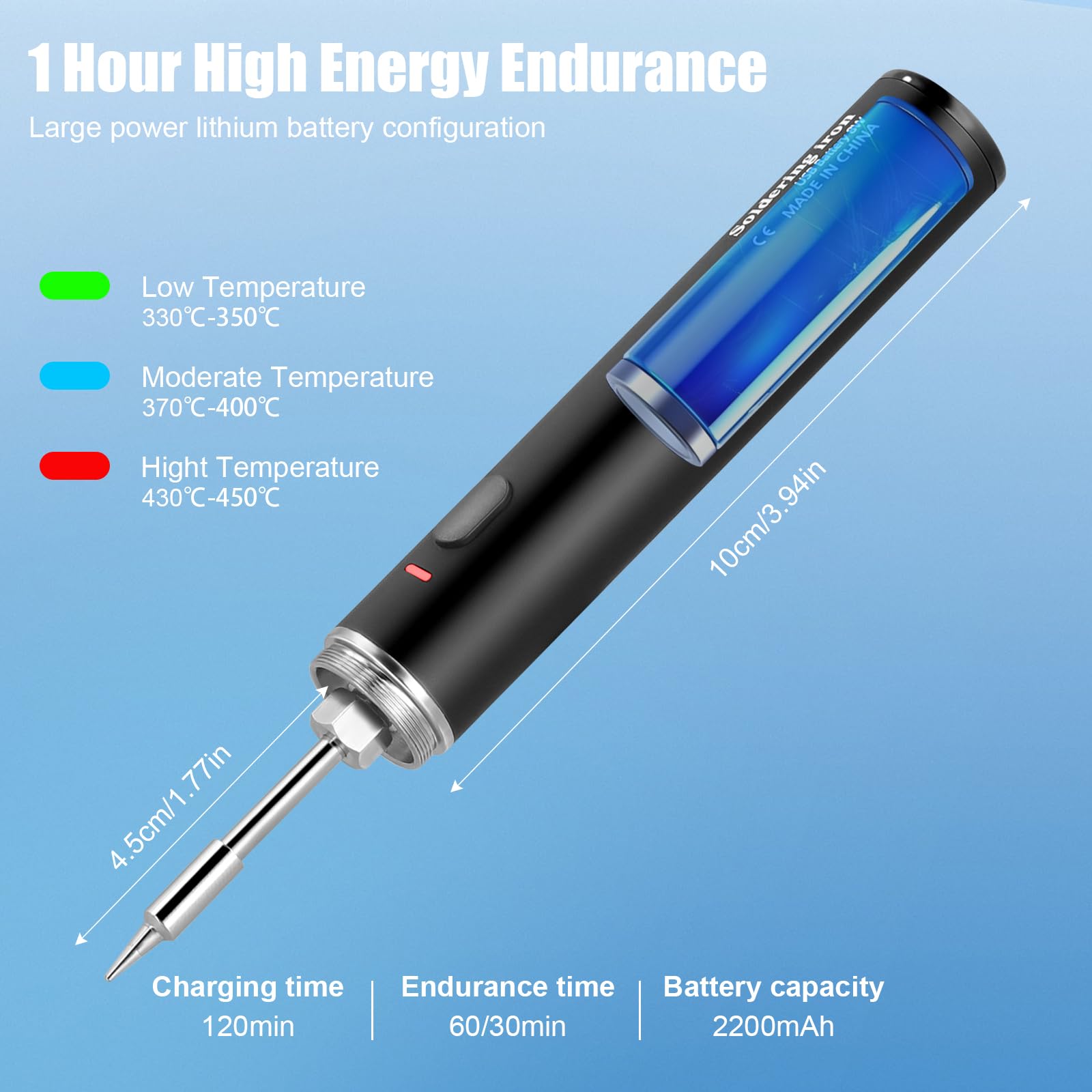 Saldatore A Batteria Ricaricabile Portatile 8W - Kit Saldatura A Stagno Senza Fili Con Accessori - Foto 7