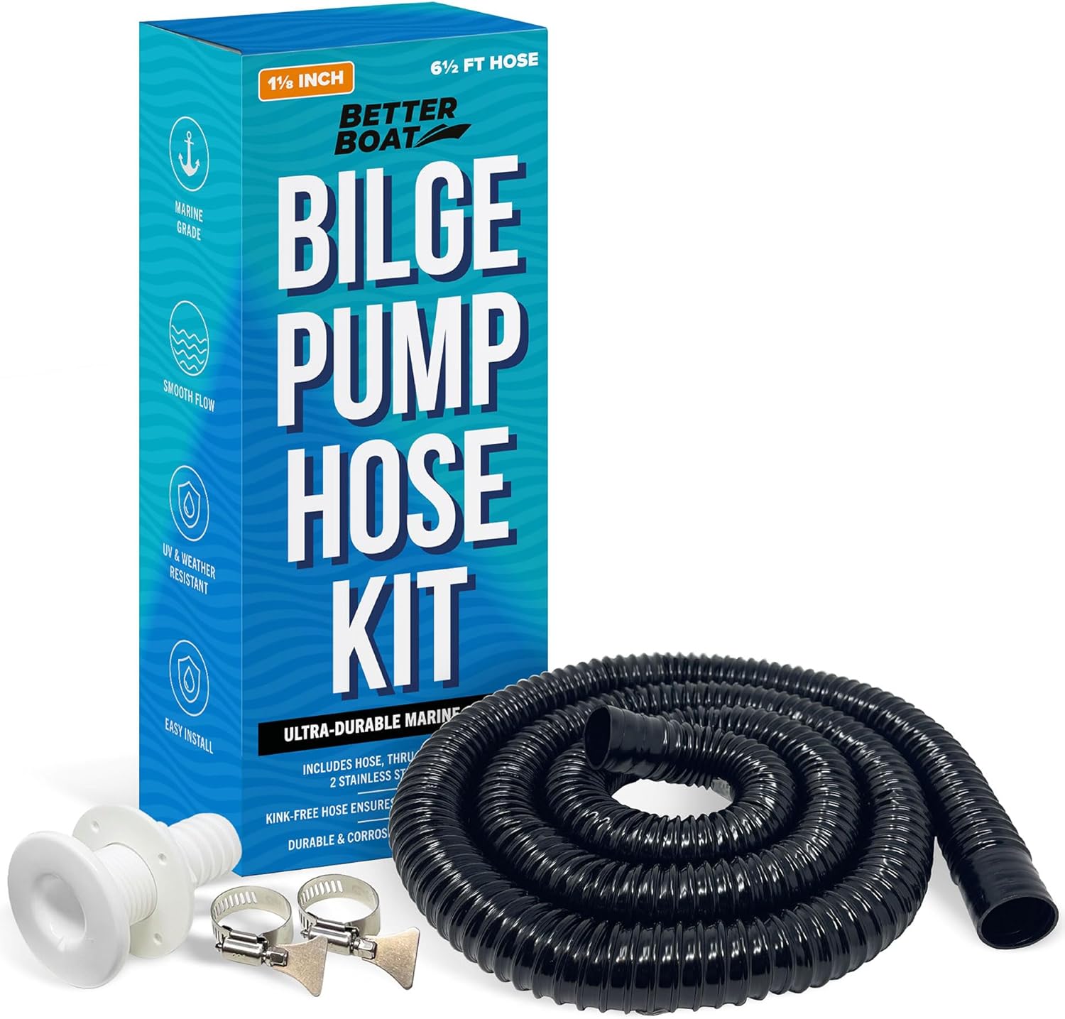 1 1/8 Bilge Pump Hose Kit for Boats Bilge Pump Hose Adapter