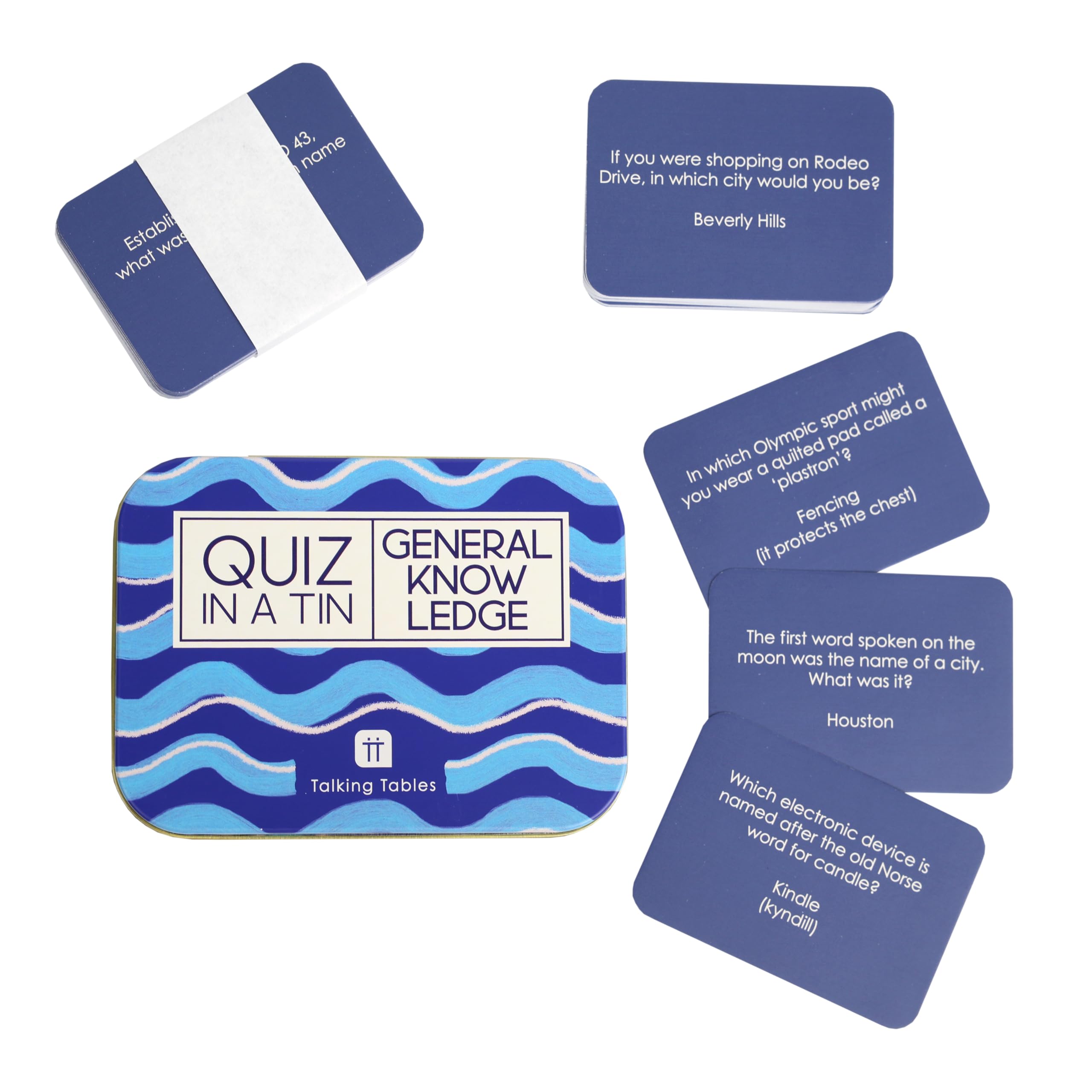 Talking Tables QUIZ IN A TIN Travel Trivia Quiz Game, 200 Questions Double Sided Cards after Dinner Party, Secret Santa - Image 2