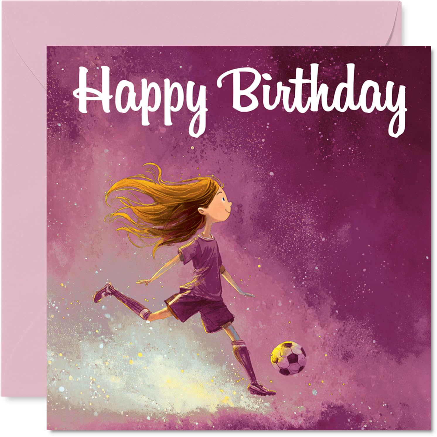 Birthday Card for Women - Football Girl - Happy Birthday Card for Girls, 145mm Female Greeting Cards