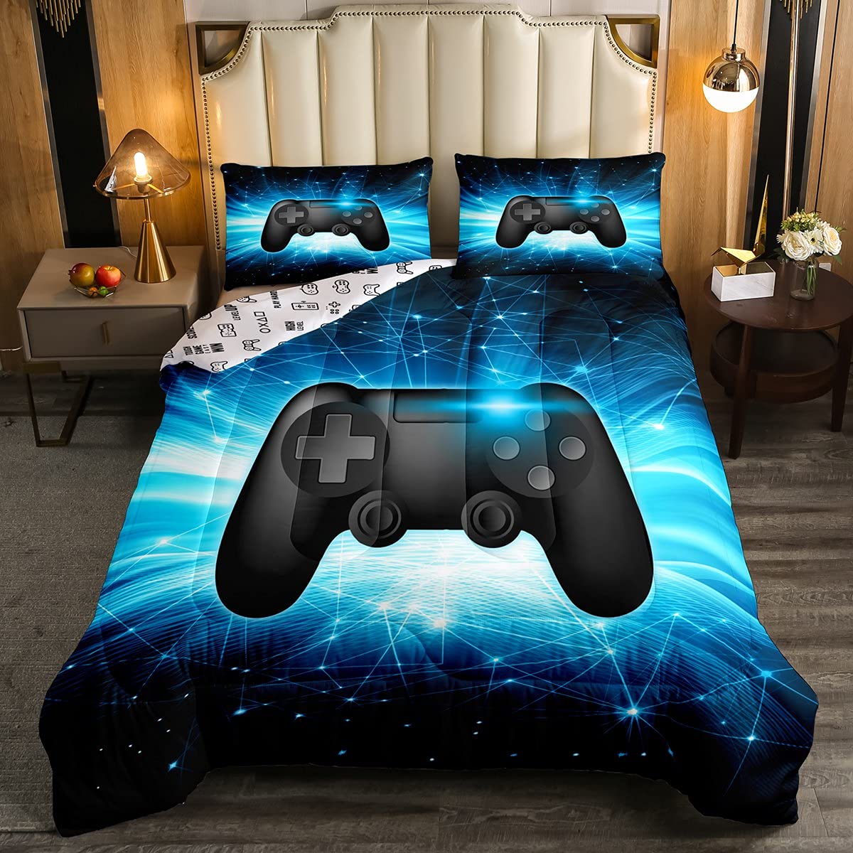 Biancheria da letto da gioco Singola Dimensione Videogiochi Comforter Set Gamer Biancheria Da Letto Trapunte Per Bambini Ragazzi Ragazzi Adolescenti Decorazione Della Sala Giochi Reversibile