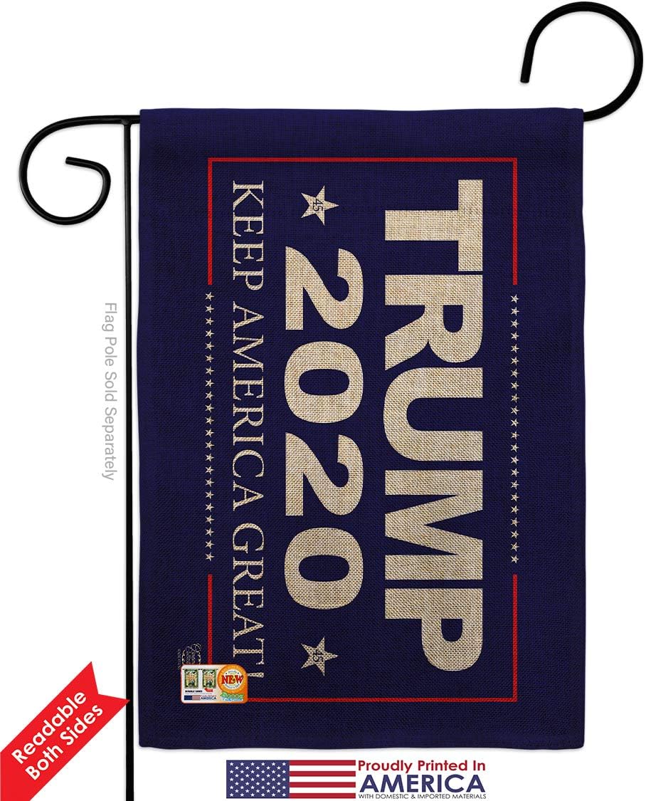 Trump 2024 Burlap Garden Flag Americana Political President Democrat Republican Tea Party United State American Election Small Decorative Gift Yard House Banner Double-Sided Made In USA 13 X 18.5