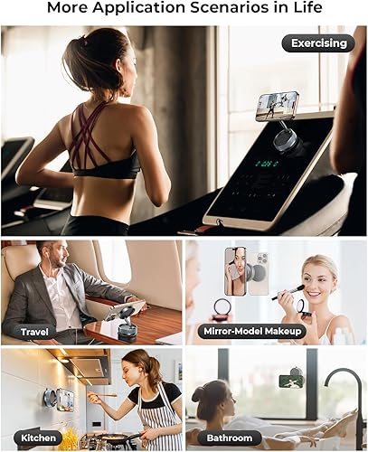 Miniatura 6 de Soporte magnético al vacío para teléfono 89 libras de succión más fuerte y 24 x N55 ultra magnético Soporte de teléfono ajustable de 360 para