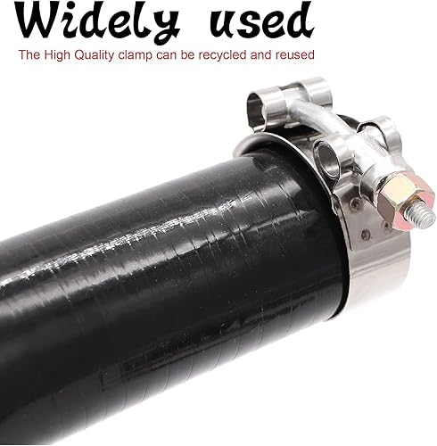 Miniatura 5 de Acoplador de codo de 4 capas de 90 grados, manguera de silicona de 1.5 pulgadas (1.496 in) con abrazaderas de perno en T para turbo, intercooler de