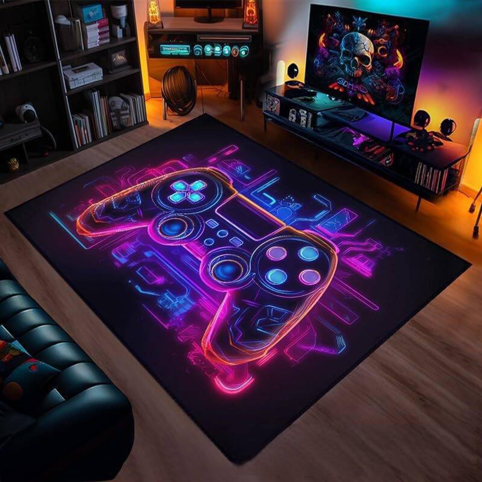 Gaming Rug for Boys Bedroom 120×160cm Rug Non-Slip 3D Printed Gaming Area Rug for Bedroom Decor Accessories